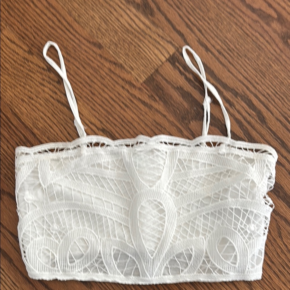 White Lace Crop Top